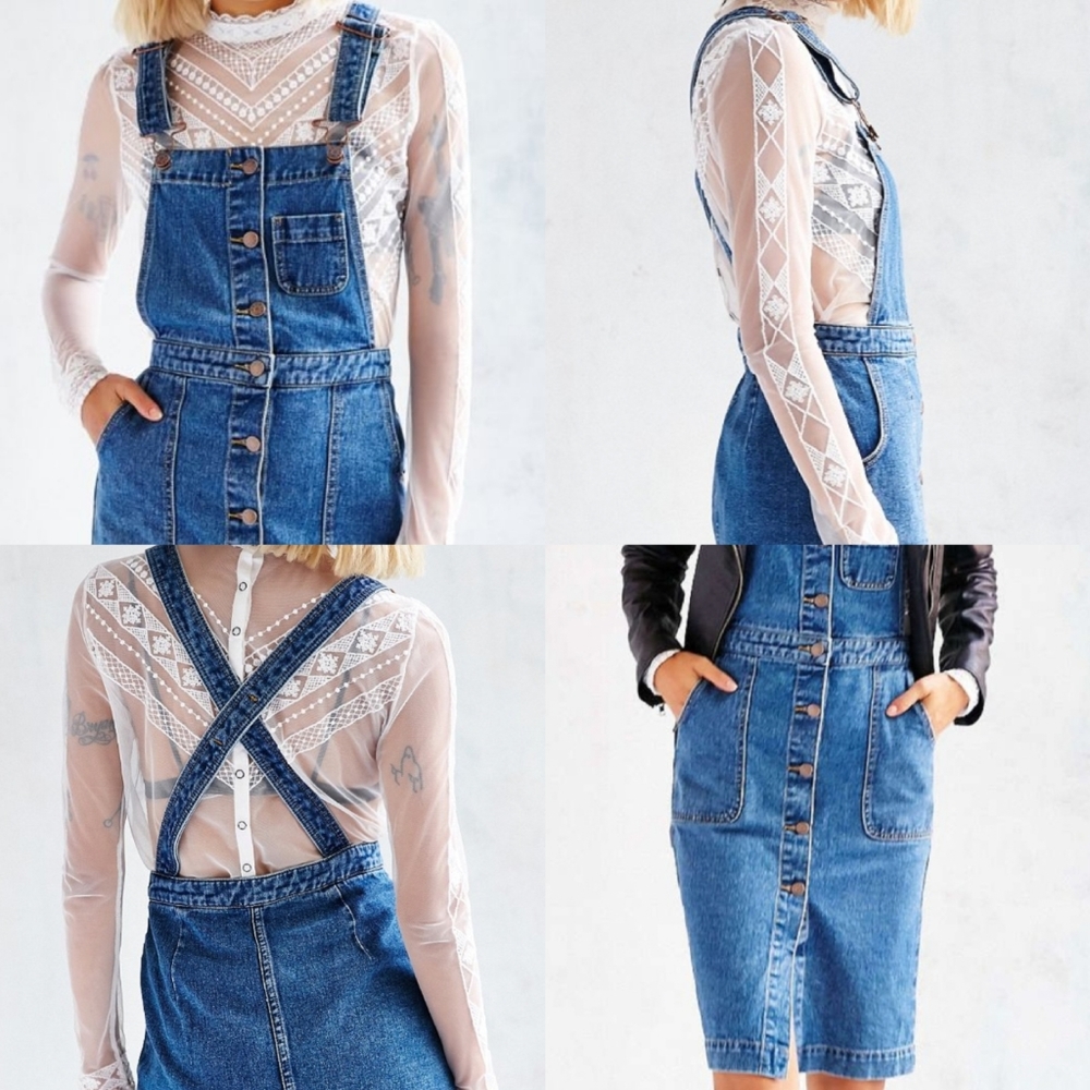 Urban Outfitters BDG Cora Denim Overall Midi Dress